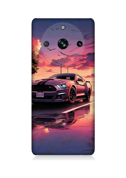 Realme 11 Pro Plus Uyumlu Pembe Gün Batımı Desenli Silikon Kılıf
