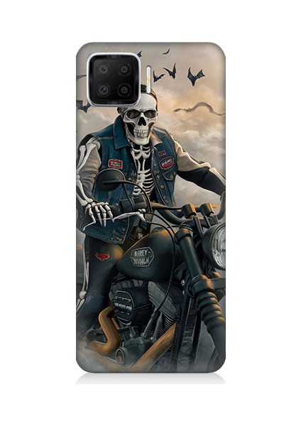 Oppo A73 Uyumlu Iskelet Motosiklet Desenli Silikon Kılıf