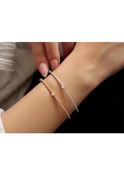 0,38ct Pırlanta Taşlı Bileklik - 18 Ayar Rose Altın - Luxury Collection