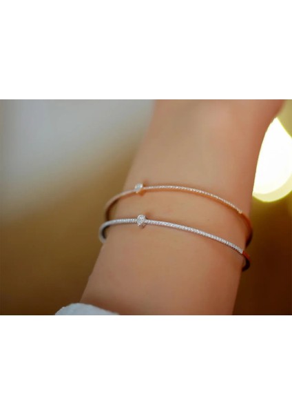 0,38ct Pırlanta Taşlı Bileklik - 18 Ayar Rose Altın - Luxury Collection modelleri