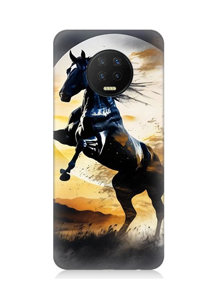 Infinix Note 7 Uyumlu Şaha Kalkmış At Desenli Silikon Kılıf