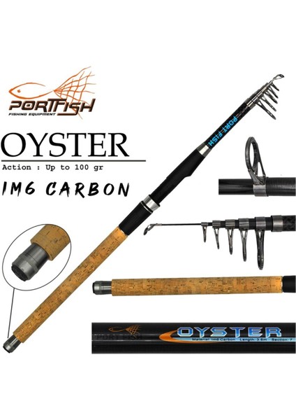 Oyster Teleskopik Carbon Olta Kamışı 360 cm 100 gr