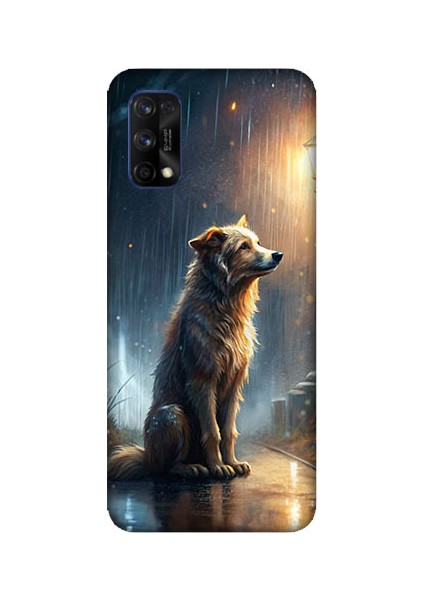 Realme 7 Pro Uyumlu Yağmurlu Sokak Desenli Silikon Kılıf