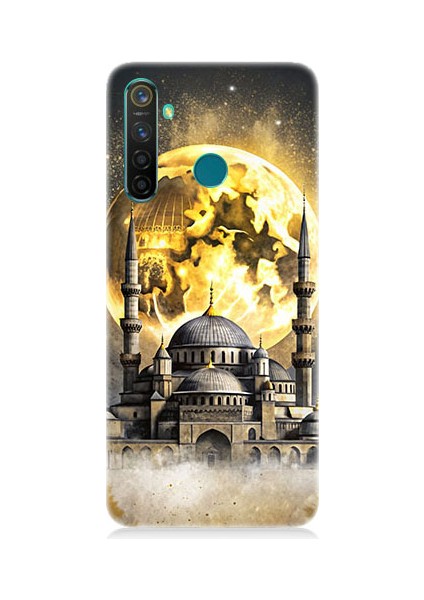 Realme 5 Pro Uyumlu Ay ve Cami Desenli Silikon Kılıf