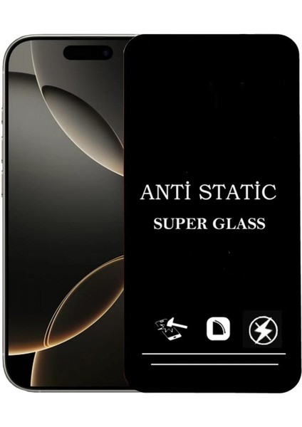 Apple iPhone 16 Pro Anti Statik Ekran Koruyucu Toz Tutmayan Kırılmaz Cam