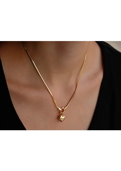 Lovely Altın Kalpli Yılan Zincir