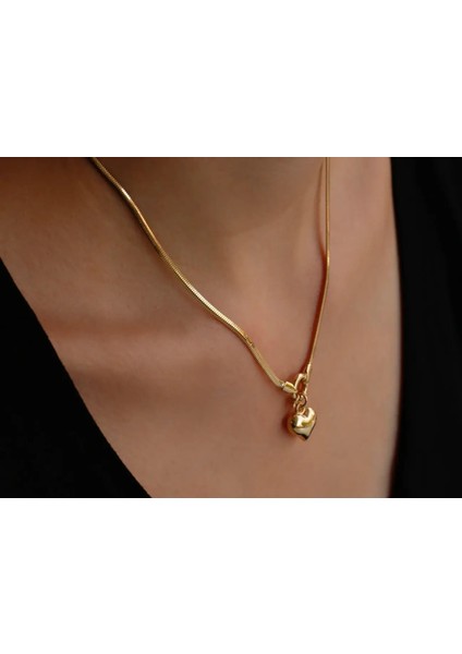 Lovely Altın Kalpli Yılan Zincir fiyatları