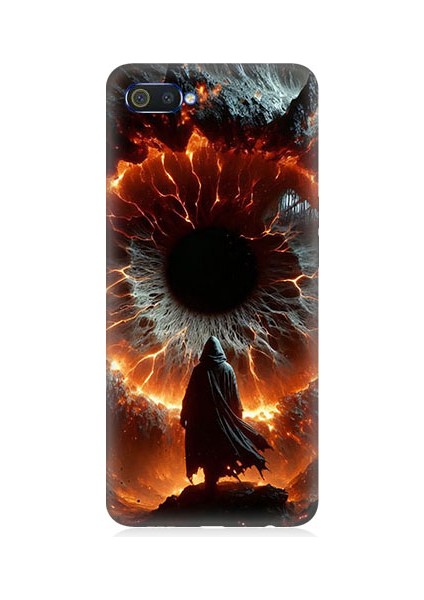 Realme C2 Uyumlu Ateş Çemberi Desenli Silikon Kılıf