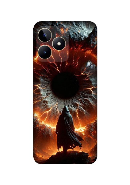 Realme C53 Uyumlu Ateş Çemberi Desenli Silikon Kılıf