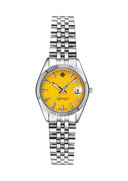 G181009 Quartz Çelik Gri Sarı Kadran 28 mm Kadın Kol Saati