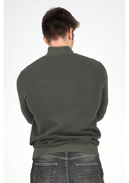 Luke Erkek Dik Yaka Sweatshirt Haki modelleri