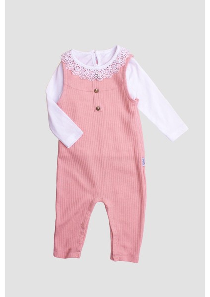 Waffle Görselli Iç Badili Tatlı Dantel Detaylı Esnek Pamuklu Bebek 2'litulum