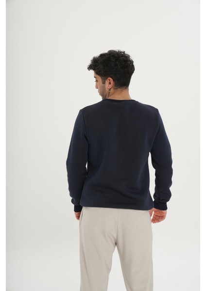 Unisex Pamuklu Içi Polarlı Bisiklet Yaka Sweatshirt fırsatları