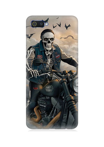 Realme C2 Uyumlu Iskelet Motosiklet Desenli Silikon Kılıf