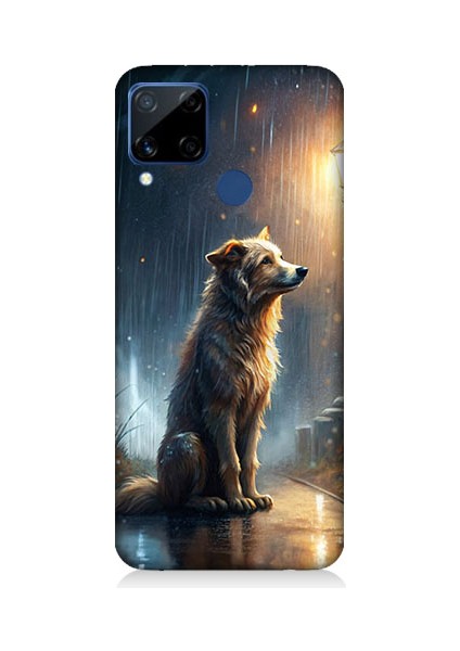 Realme C15 Uyumlu Yağmurlu Sokak Desenli Silikon Kılıf