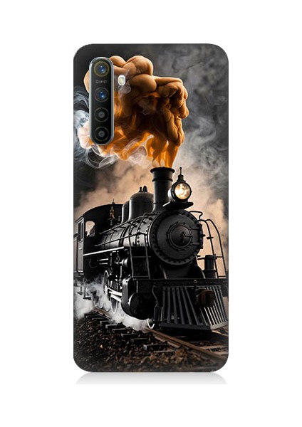 Realme X2 Uyumlu Kara Tren Desenli Silikon Kılıf