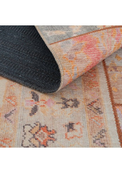 Carnival Renkli Patchwork Halı Yolluk Yıkanabilir Mutfak Halısı Eskitme Vintage Dokuma Şönil Halı