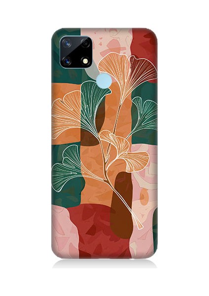 Realme C17 Uyumlu Soyut Yapraklar Desenli Silikon Kılıf