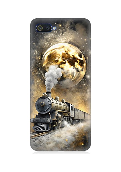 Realme C2 Uyumlu Buharlı Tren Desenli Silikon Kılıf