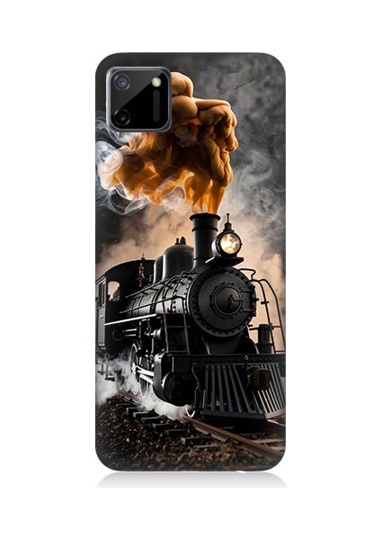 Realme C11 Uyumlu Kara Tren Desenli Silikon Kılıf