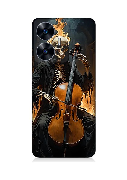 Realme C55 Uyumlu Iskelet Çello Desenli Silikon Kılıf