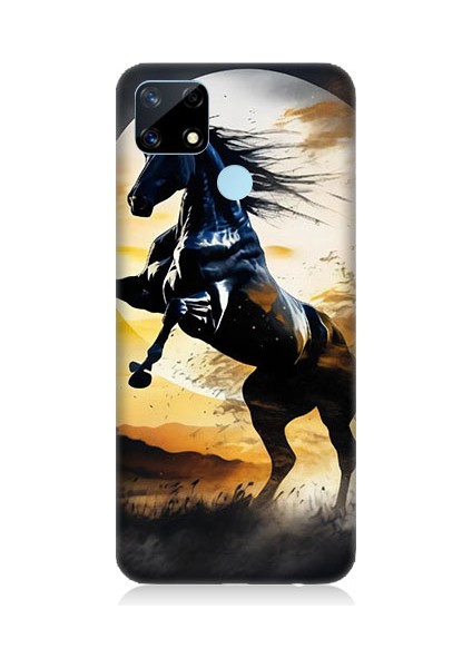 Realme 7i Uyumlu Şaha Kalkmış At Desenli Silikon Kılıf