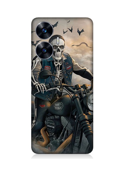 Realme C55 Uyumlu Iskelet Motosiklet Desenli Silikon Kılıf