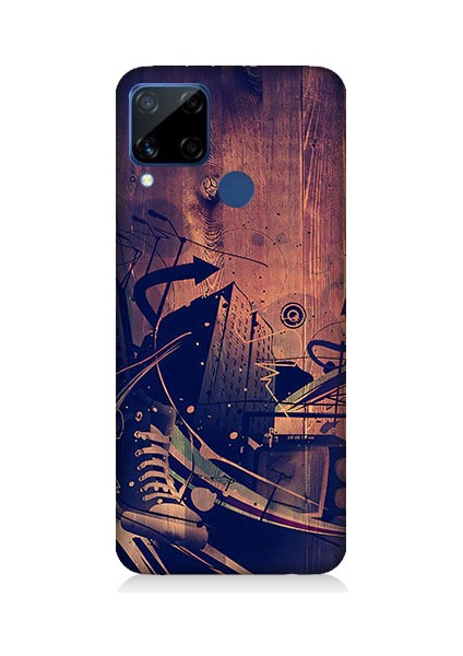 Realme C15 Uyumlu Karanlık Tiyatro Desenli Silikon Kılıf