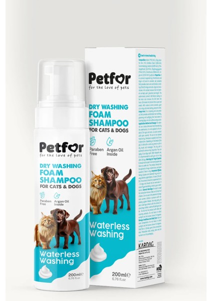 Kedi ve Köpekler Için Kuru Şampuan 200 ml