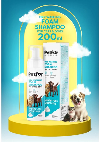 Kedi ve Köpekler Için Kuru Şampuan 200 ml