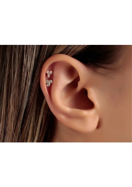 Lapid 0,12ct Pırlanta Piercing-Tragus