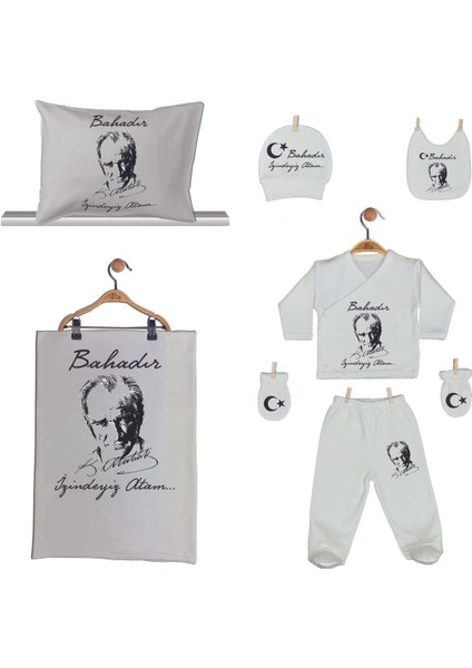 %100 Pamuk Baskılı Isimli Organik Bebek Hastane Çıkışı