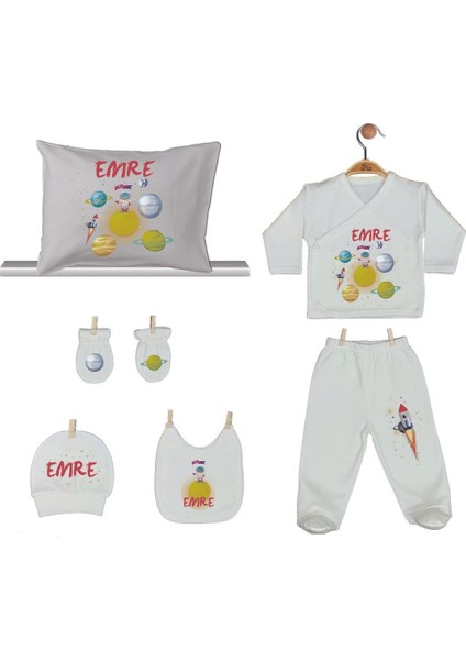 Baskılı %100 Pamuk Isimli Organik Bebek Hastane Çıkışı