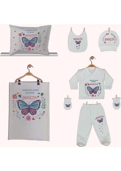 Organik Baskılı %100 Pamuk Isme Özel Bebek Hastane Çıkışı