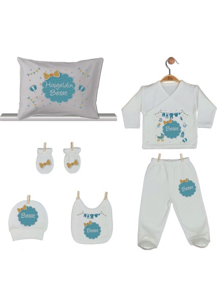 Organik Baskılı %100 Pamuk Isme Özel Bebek Hastane Çıkışı