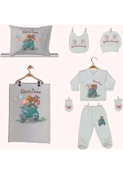 %100 Pamuk Organik Baskılı Isimli Bebek Hastane Çıkışı