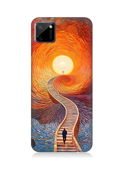 Realme C11 Uyumlu Işıklı Yol Desenli Silikon Kılıf