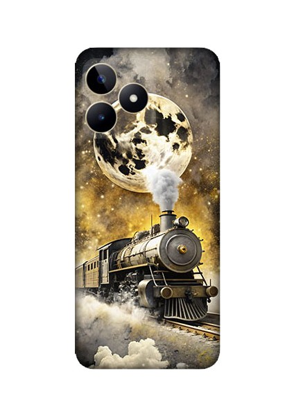 Realme C53 Uyumlu Buharlı Tren Desenli Silikon Kılıf