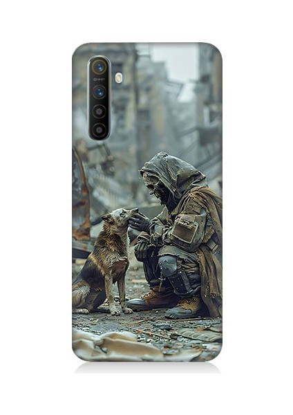 Realme X2 Uyumlu Köpek ve Adam Desenli Silikon Kılıf