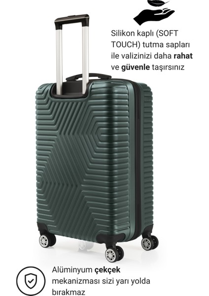 Suitcase Abs Haki Yeşil Orta Boy Valiz 600.07-O modelleri