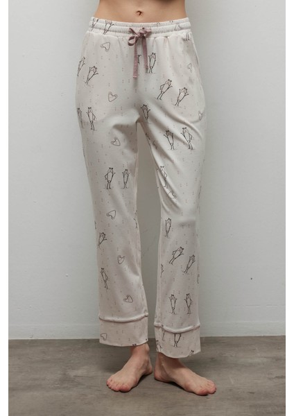 Kadın Pamuklu Cepli Uzun Pijama Altı