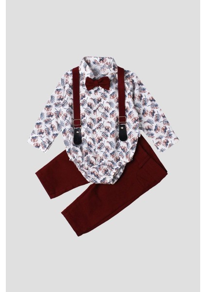 Erkek Bebek Gömleği Askılı Papyonlu