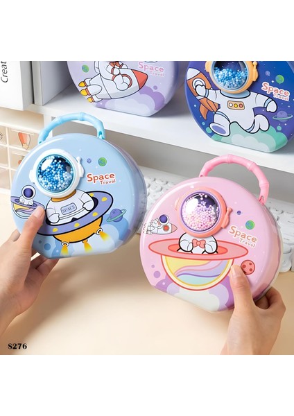 Uzay Astronot Tasarımlı Metal Kumbara Pembe Renk 15 cm modelleri