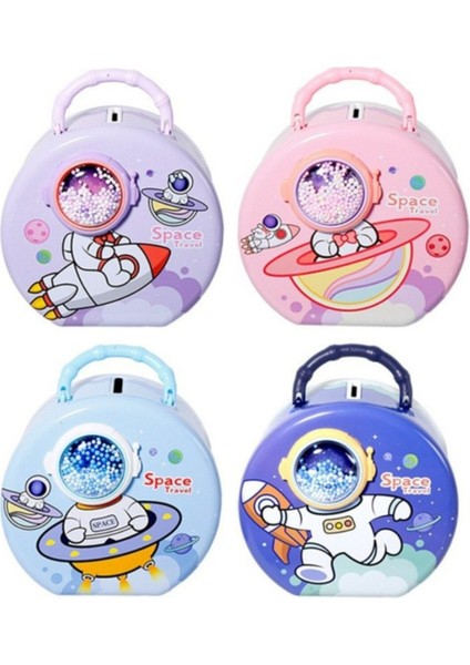 Uzay Astronot Tasarımlı Metal Kumbara Pembe Renk 15 cm fırsatları