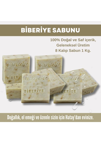 Saf ve Doğal İçeriklerle Biberiye Sabunu 950 gr x 8 Kalıp