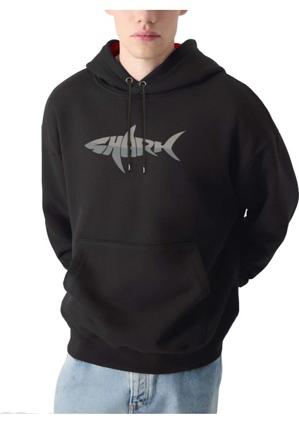 Köpekbalığı Gücü Tasarım Kapşonlu Sweatshirt fiyatları