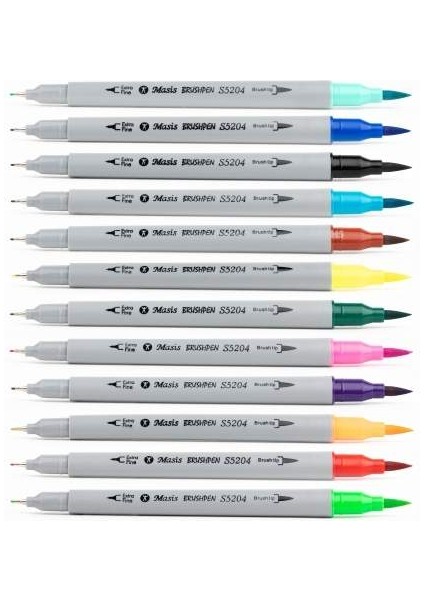 Brushpen Çift Taraflı Keçeli Kalem 12 Li