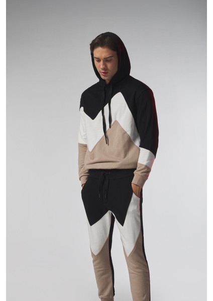 Bej-Siyah Eşofman Takımı