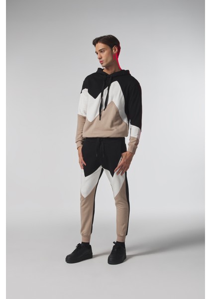 Bej-Siyah Eşofman Takımı modelleri