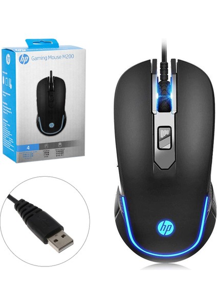 -M200 Kablolu Oyuncu Mouse 2400 Dpi Ledli